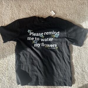 Cotton On Black Graphic Crewneck Tee with White Text